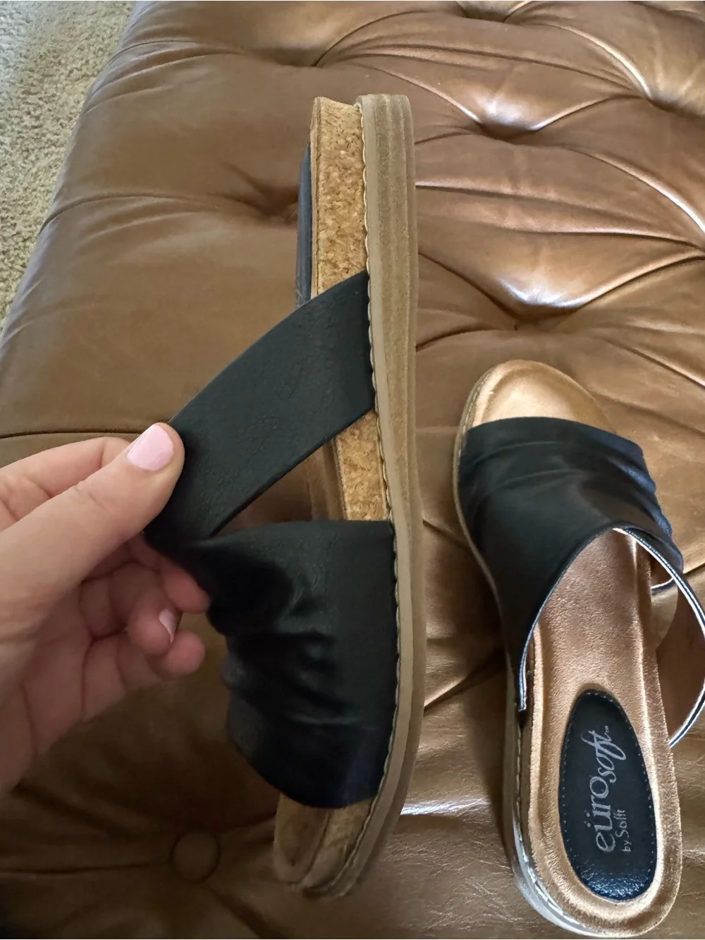 Sofft Black Leather Sandals